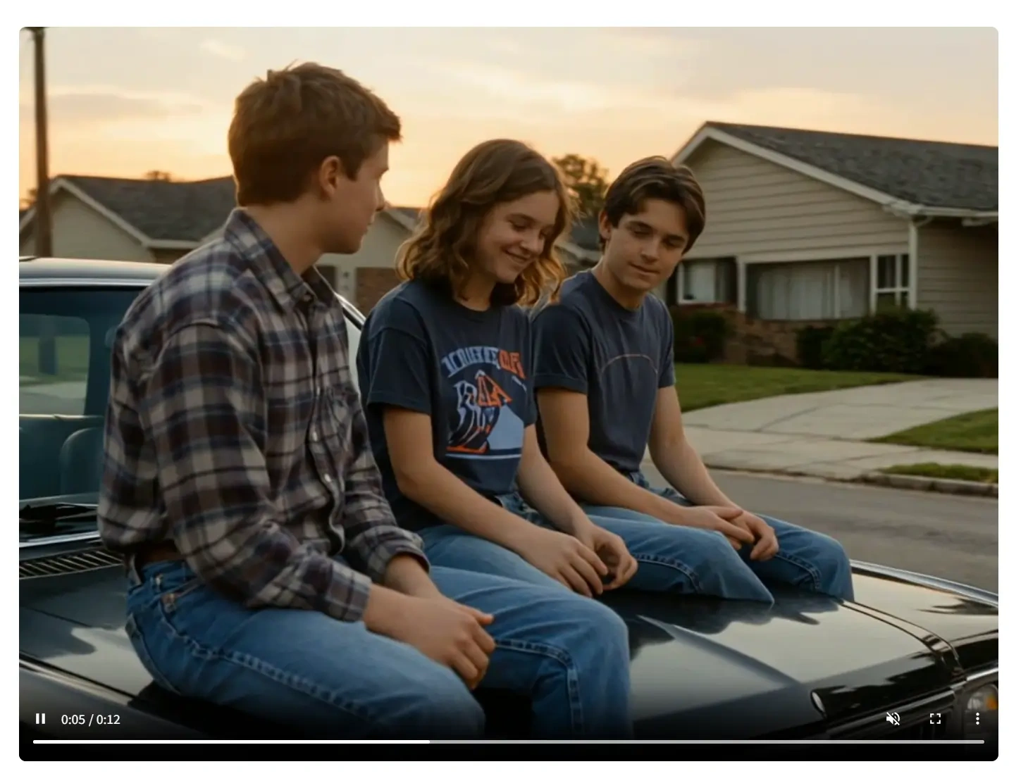 a video of three teenagers talking with body error by seedance 1.5 pro