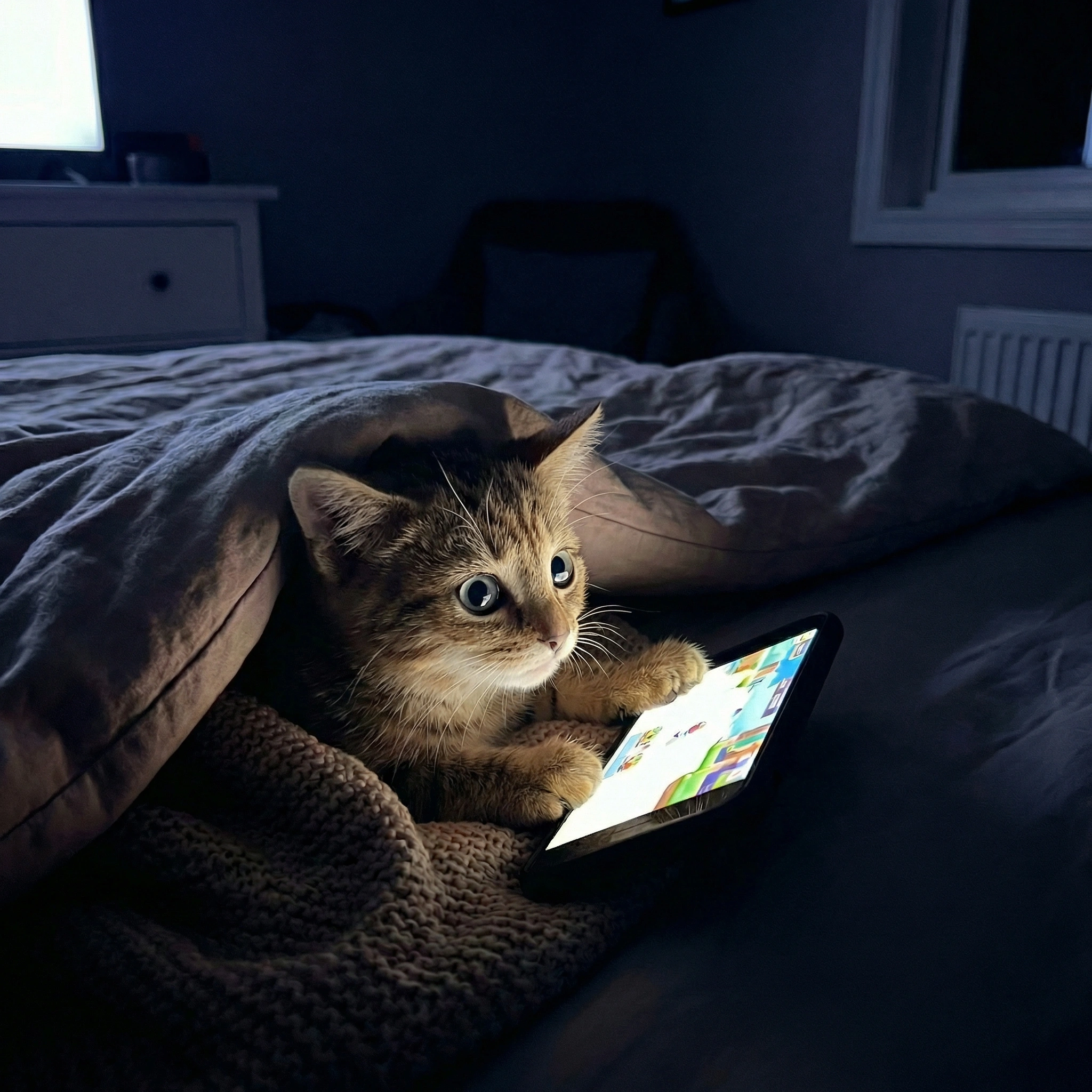 the cat suddenly heard its owner's footsteps