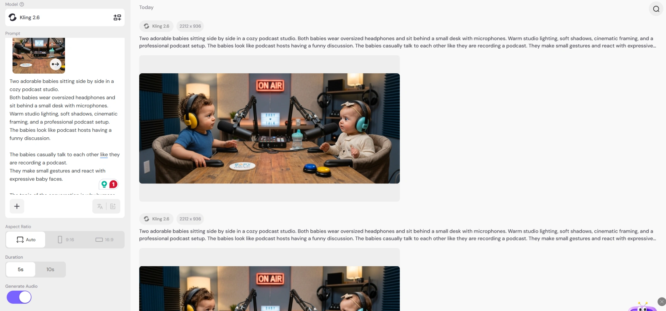 video creation board for generating ai baby podcast videos video creation board for generating ai baby podcast videos