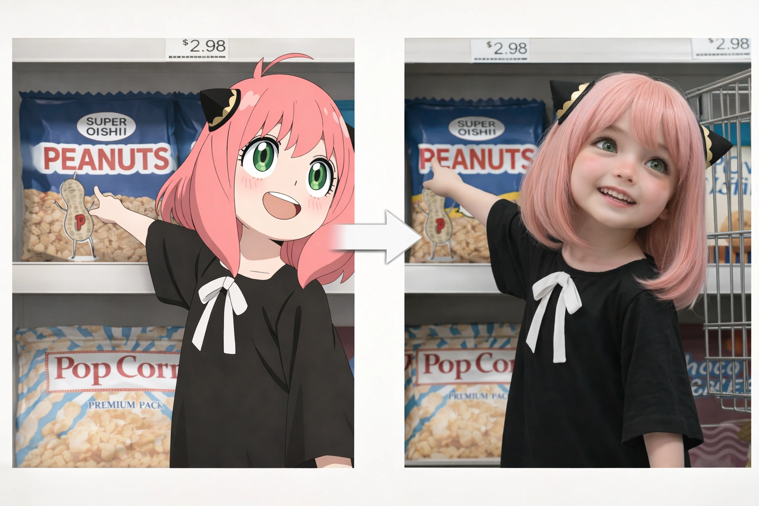 anya forger anime to realistic ai