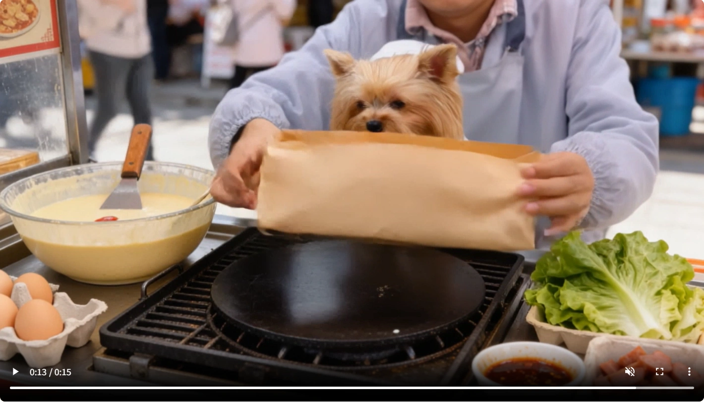 ai generated video issue of suddenly appeared food packaging bag