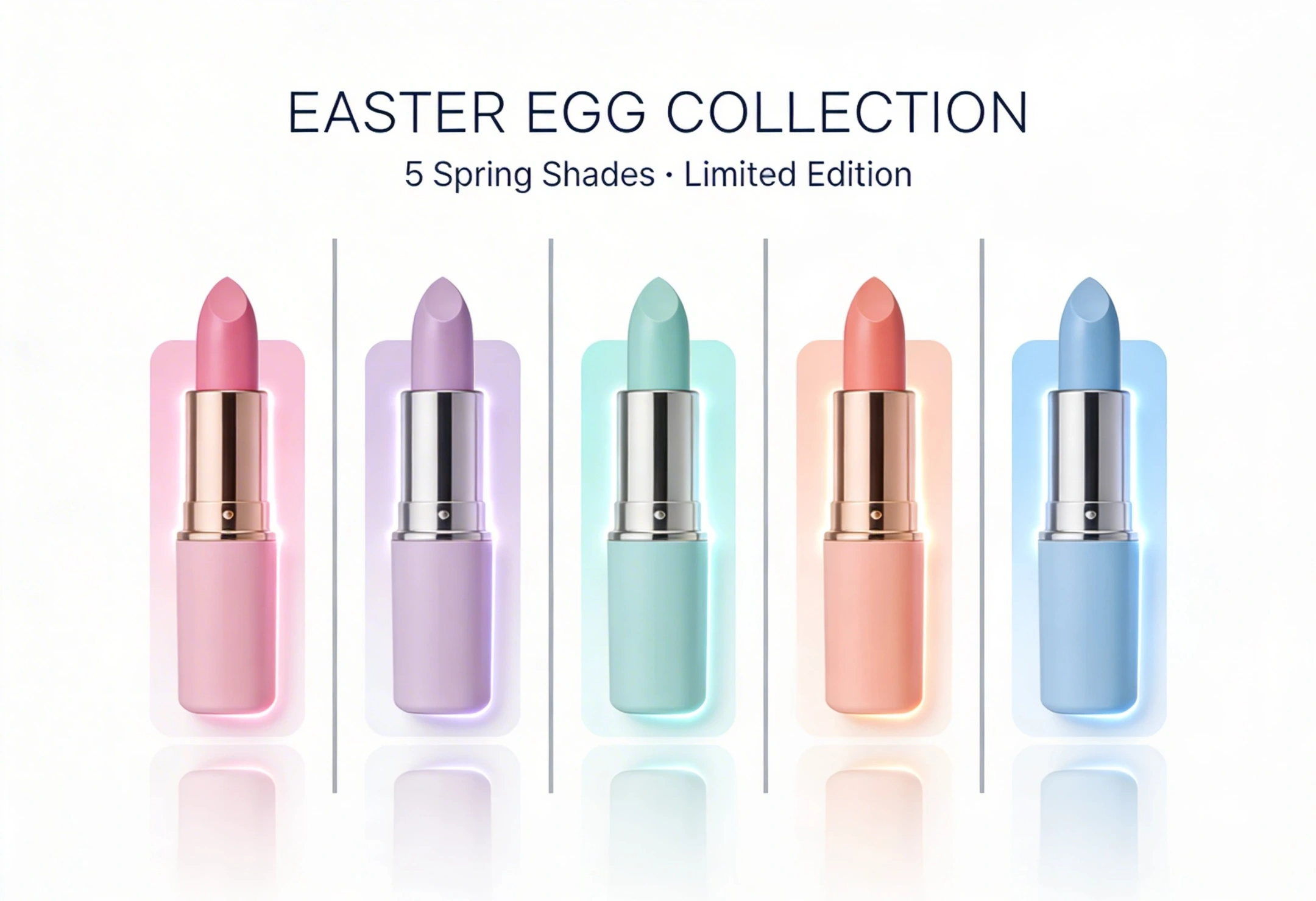 tech-inspired poster featuring five shades of lipstick