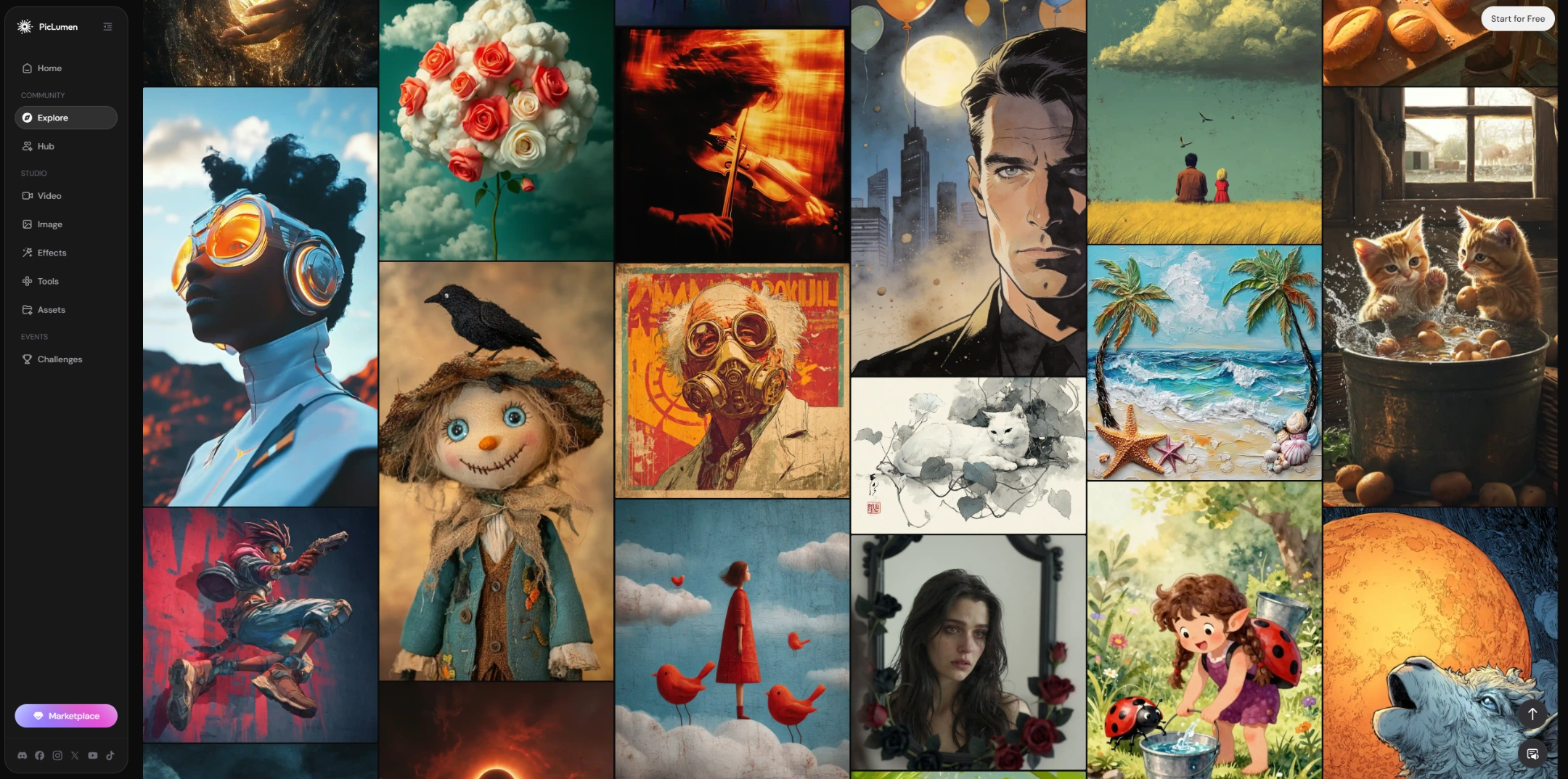 piclumen explore ai art works