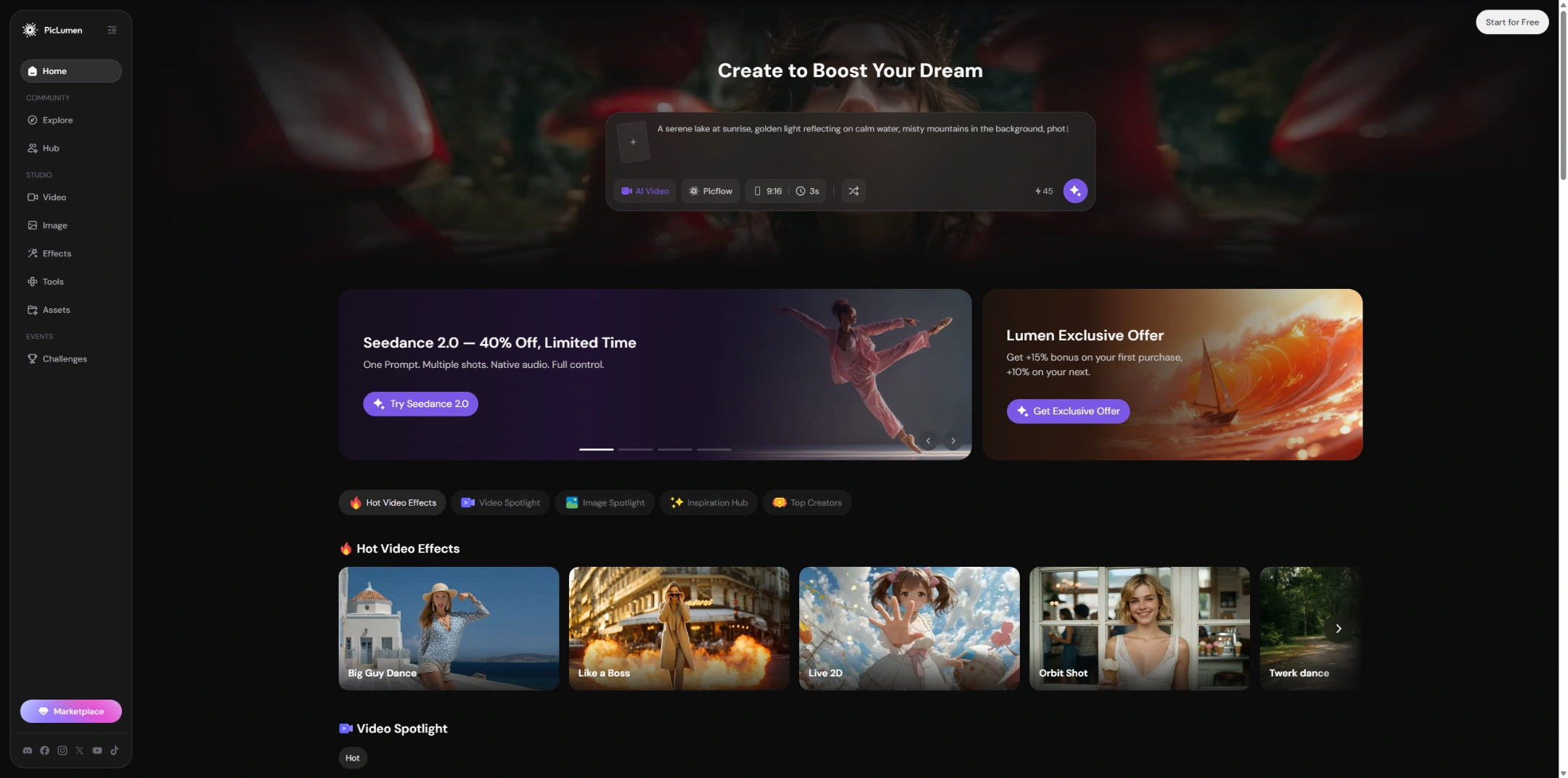 piclumen homepage