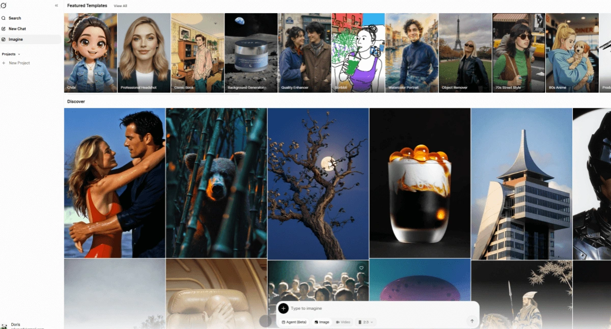grok imagine homepage
