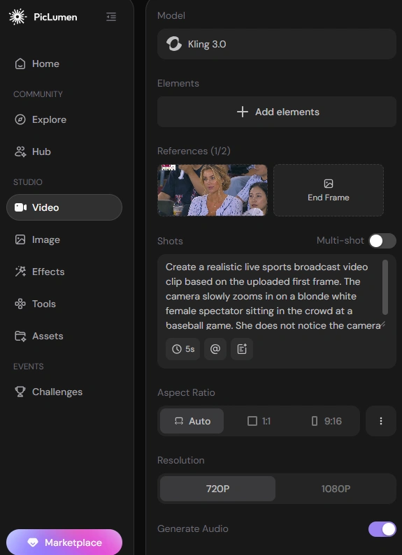 baseball trend ai video workflow on piclumen