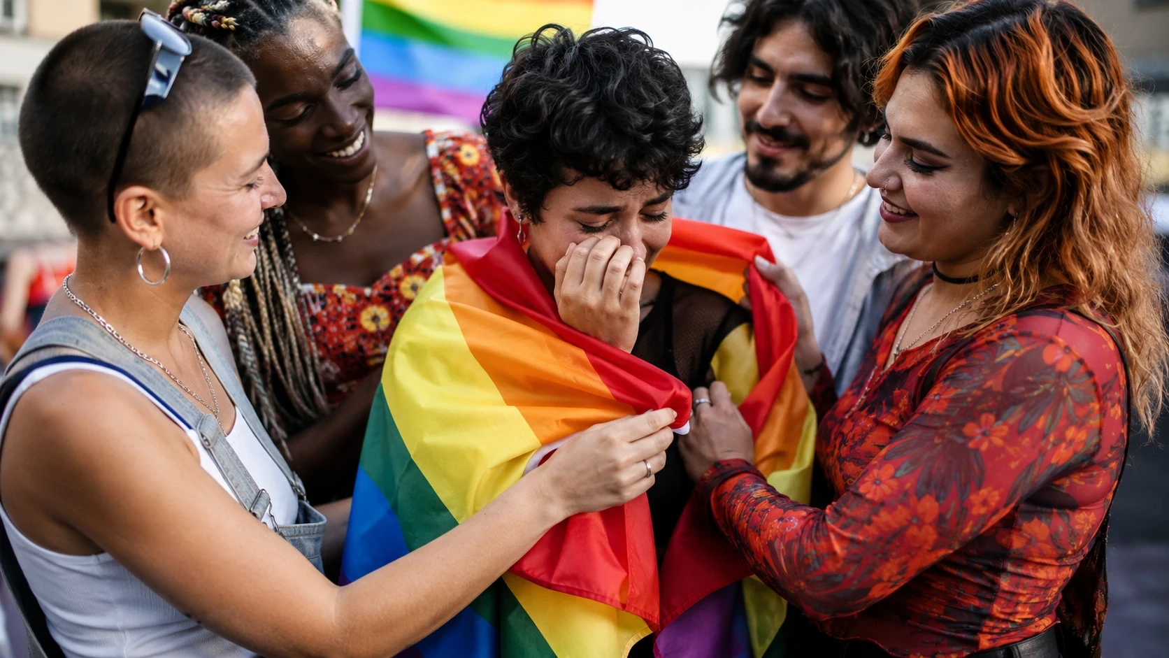 A group of LGBTQ+ friends