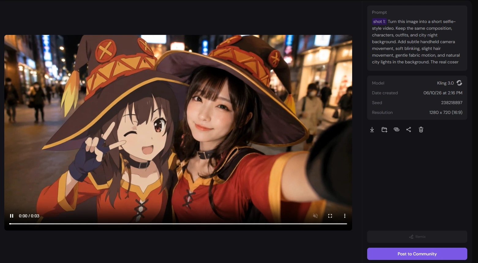 anime slefie made with kling 3.0 anime slefie made with kling 3.0