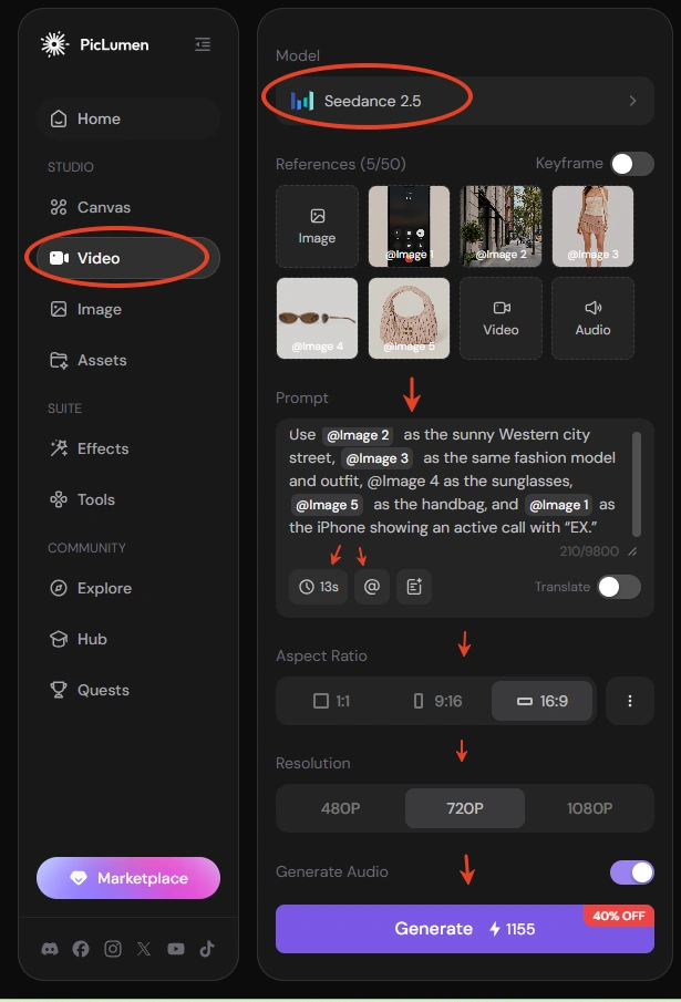 piclumen seedance 2.5 workflow