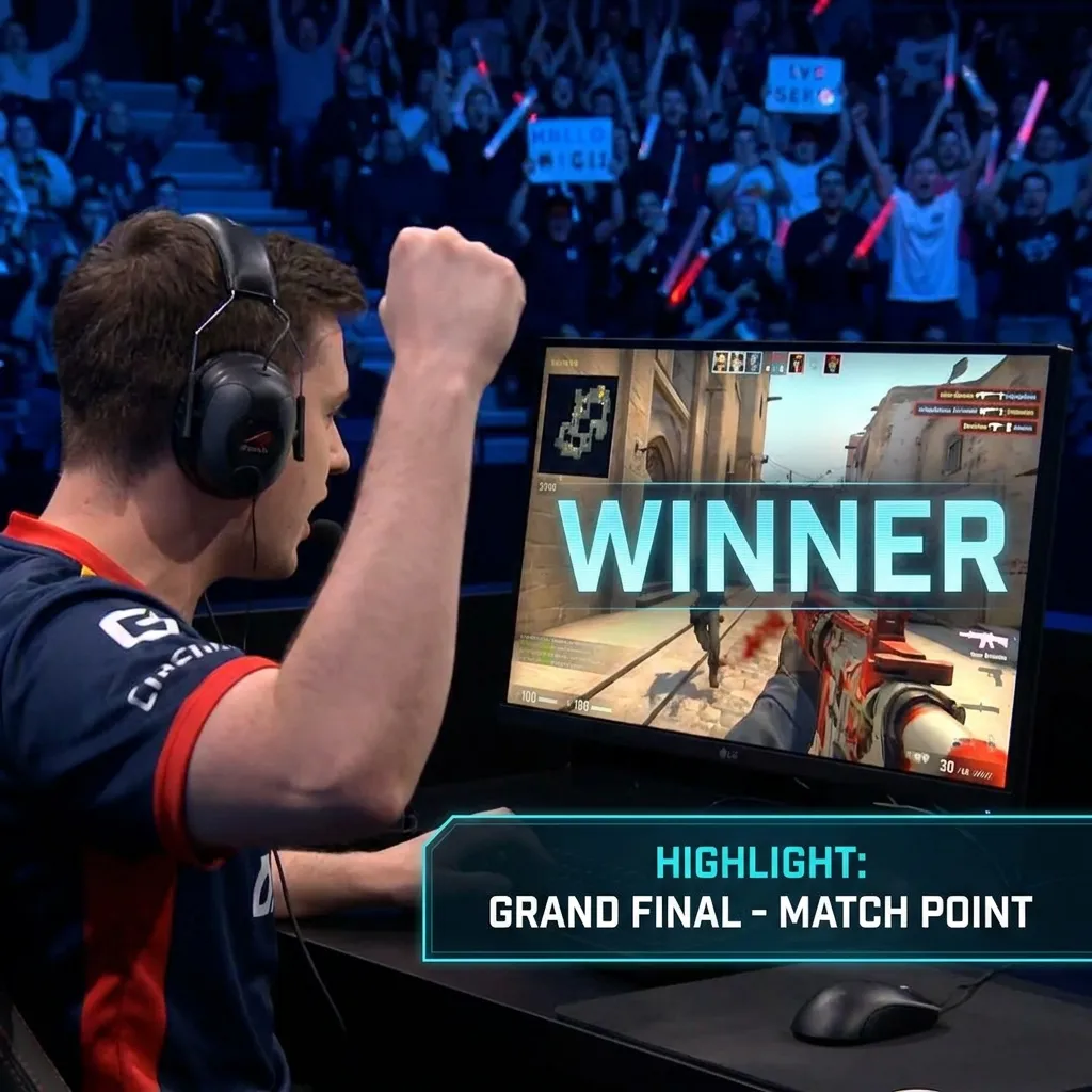 Vidéo highlight esports montrant un moment de compétition gaming