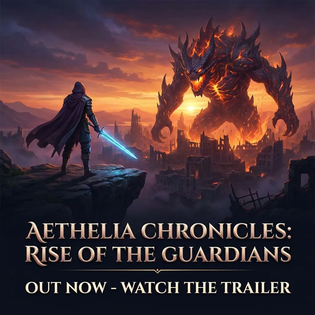 Vidéo promo de lancement de jeu avec style bande-annonce cinématographique