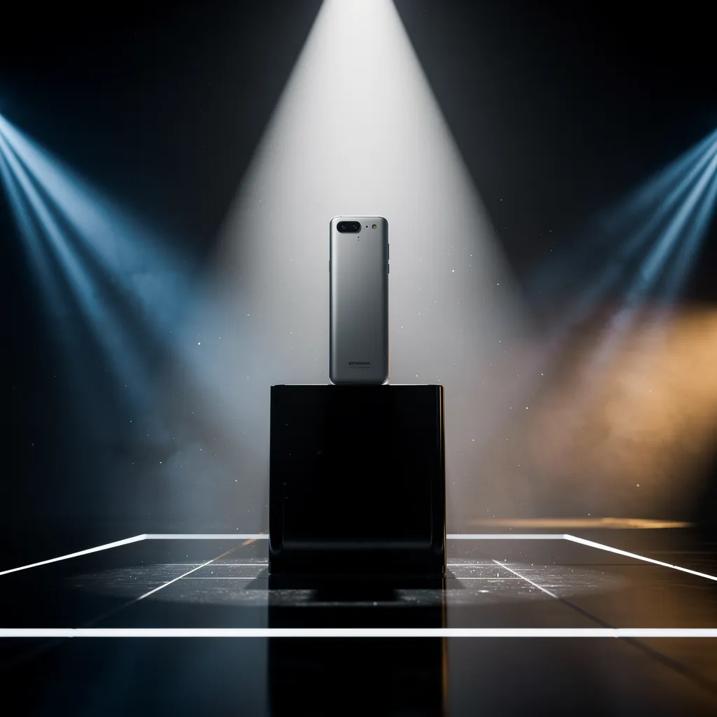 Reveal di lancio prodotto con illuminazione drammatica, svelamento del nuovo prodotto e visual eleganti di product showcase.
