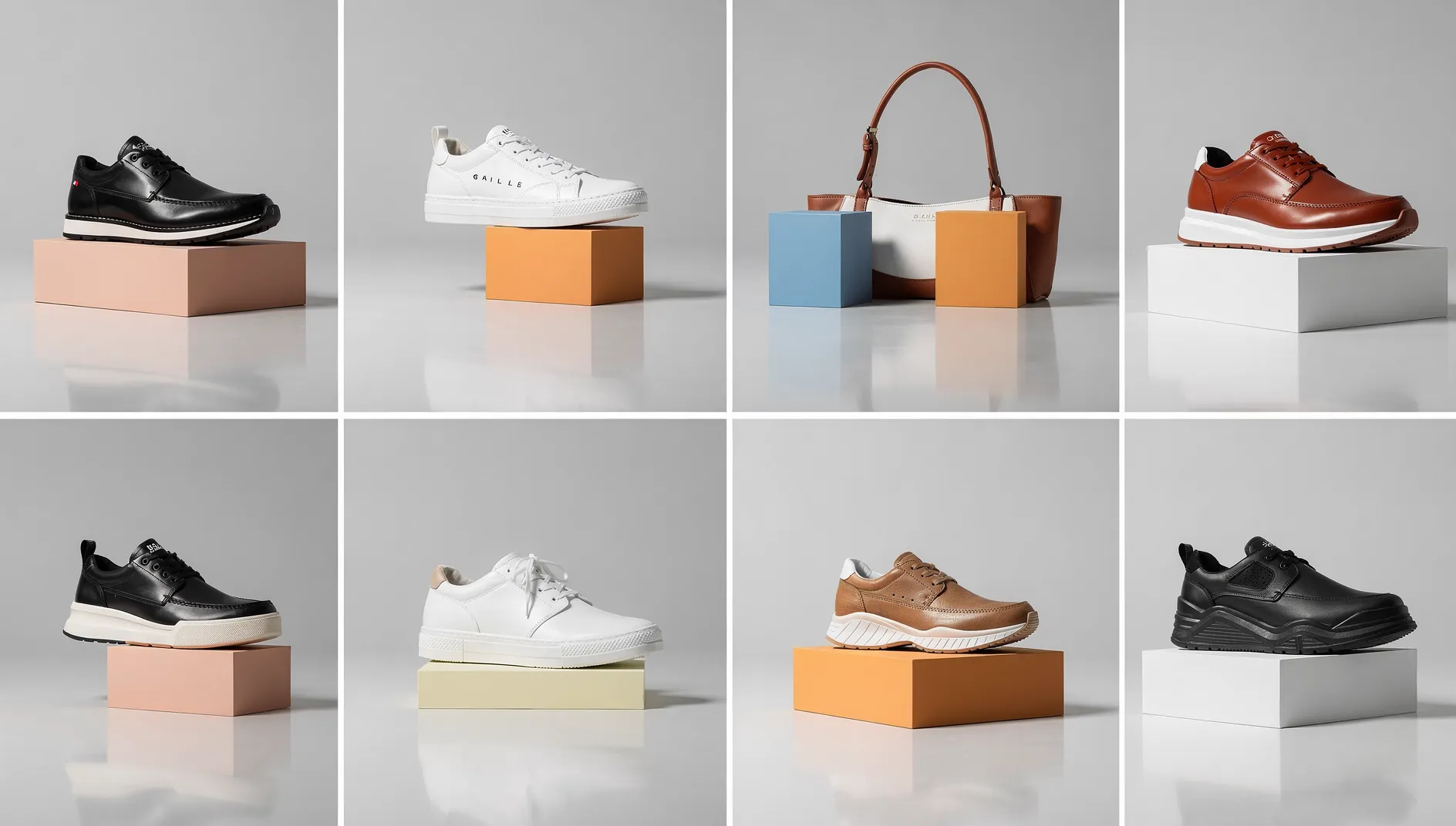 Multiple product images with consistent lighting and color grading showing cohesive brand identity