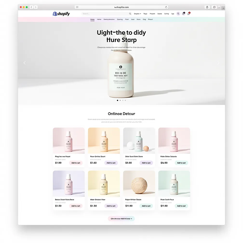 Polished Shopify store product display with clean photography on lifestyle background