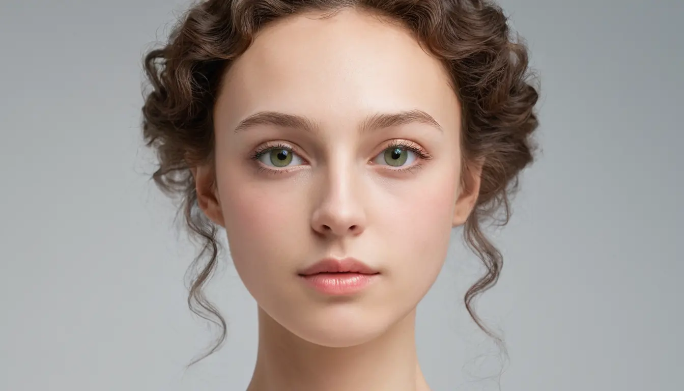 Portrait of a lively green eyed girl with curly hair
