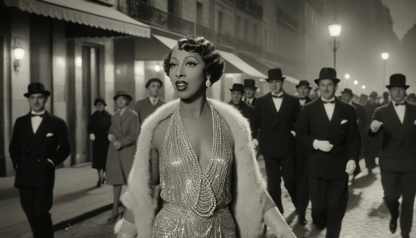 Elegant woman walking a cheetah on a parisian street