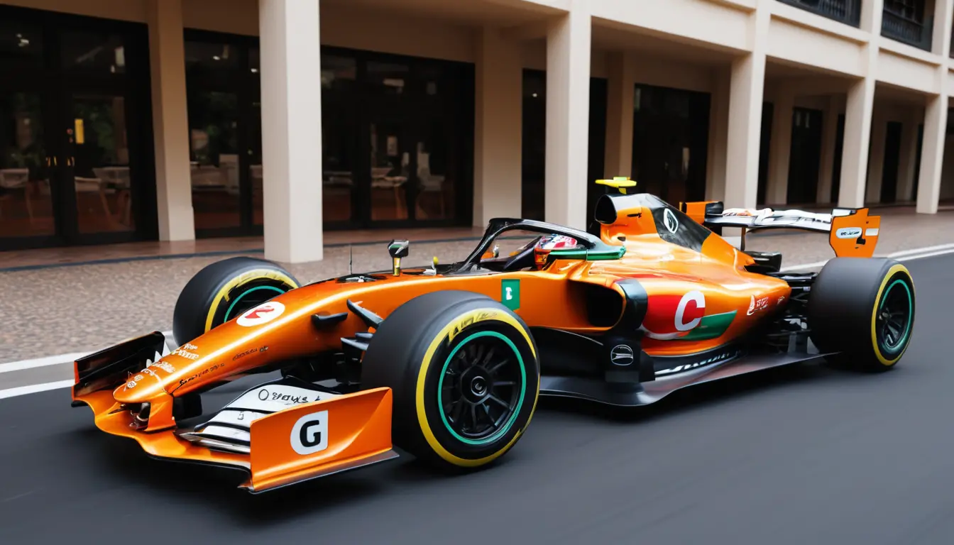 Hyper detailed digital illustration of ornate f1 race car