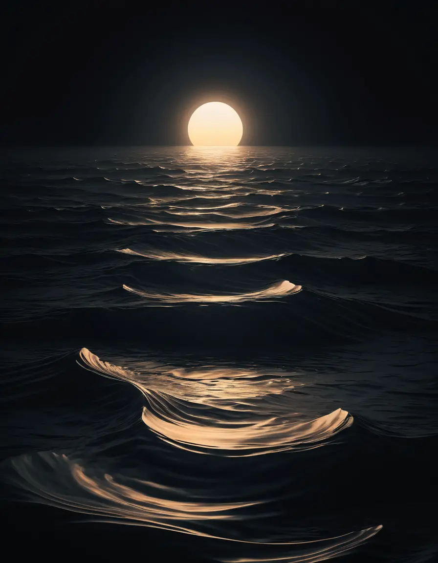 Serene abstract light glowing in a vast dark space