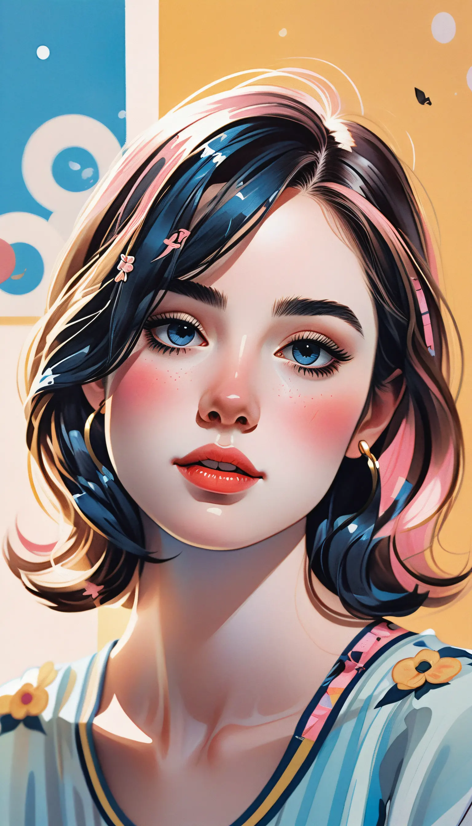 Serene young woman with closed eyes in soft light