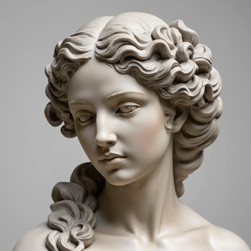 Serene female bust in soft side light