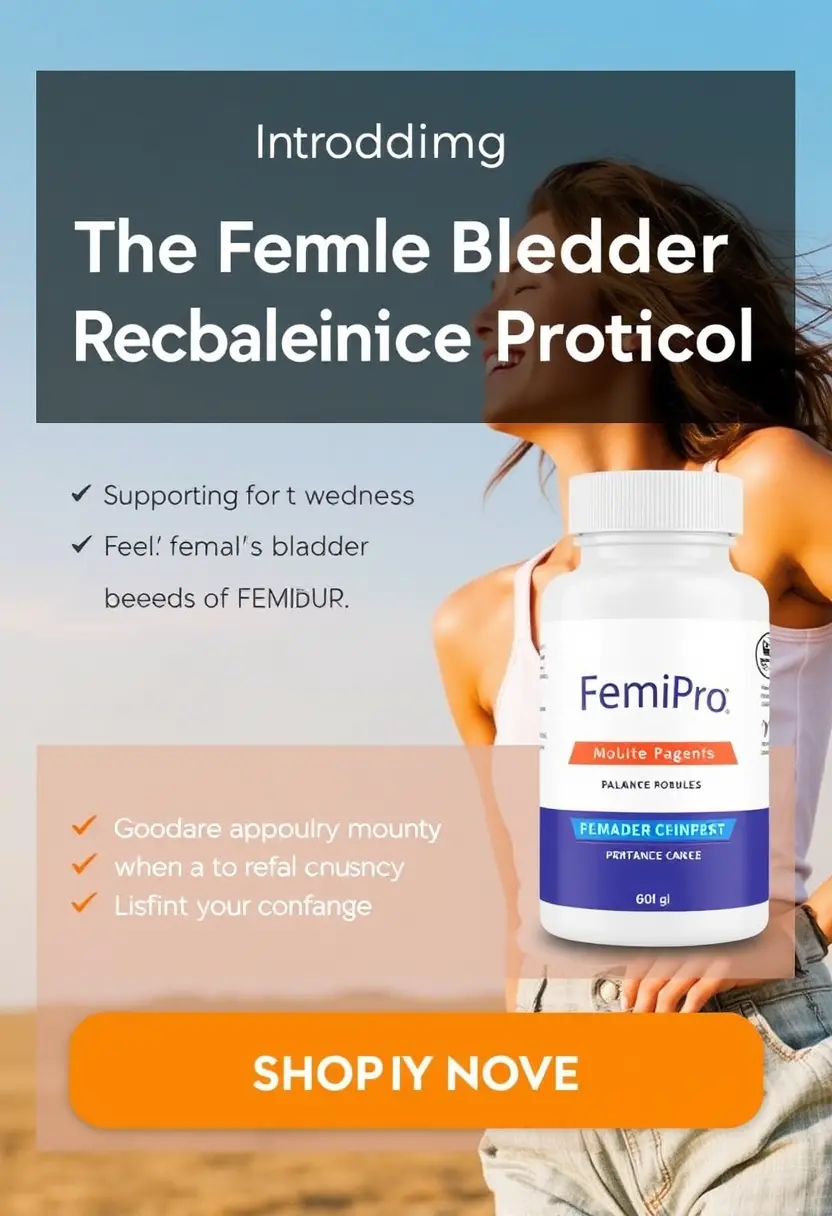 Confident woman with FemiPro bladder health product
