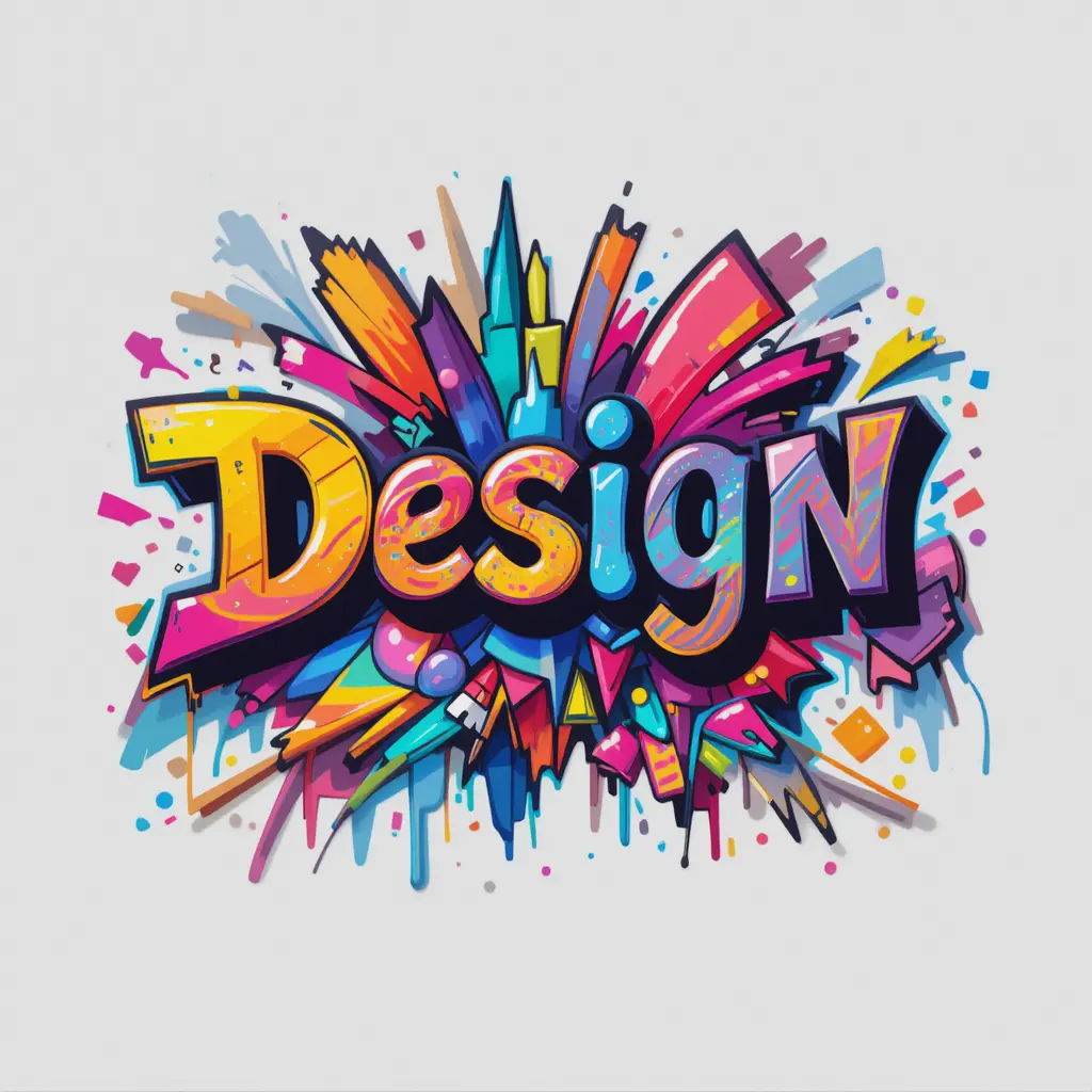 Colorful graffiti design text in vector illustration