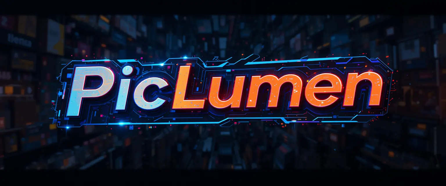 Cyberpunk Piclumen logo in bold modern graphic style