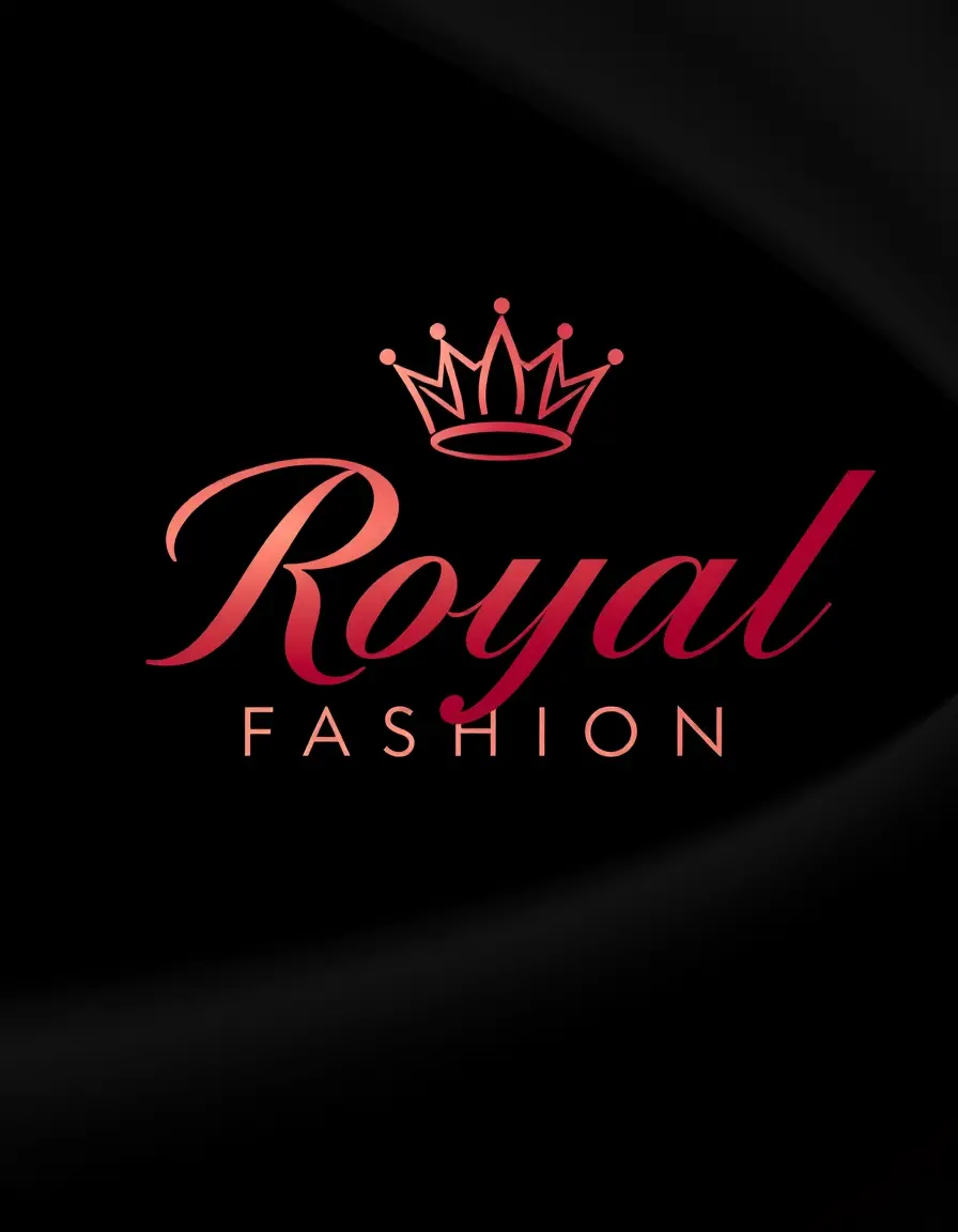 Sensual Royal Fashion logo with cursive ruby and rose gold text
