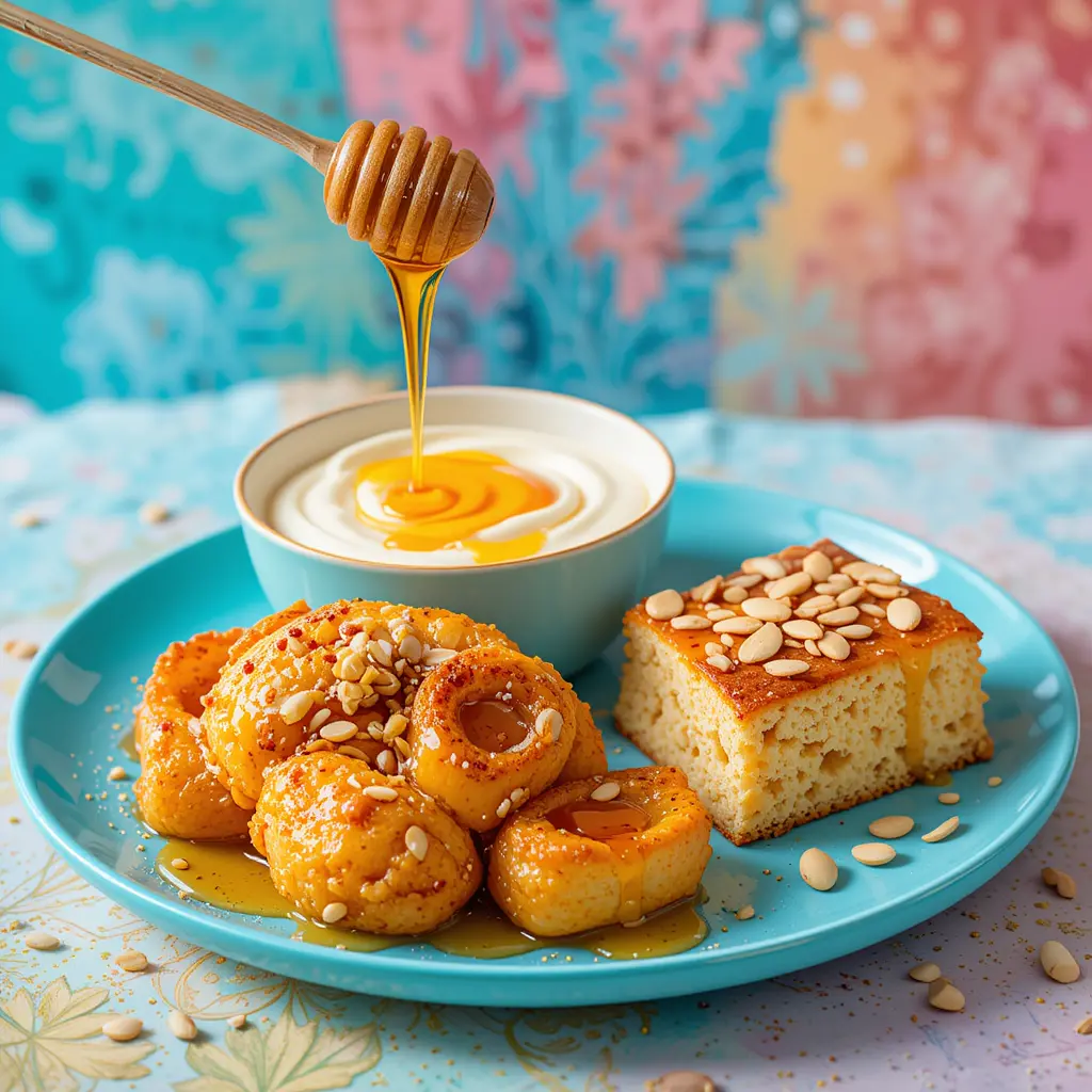 Colorful Middle Eastern And African Breakfast Selection