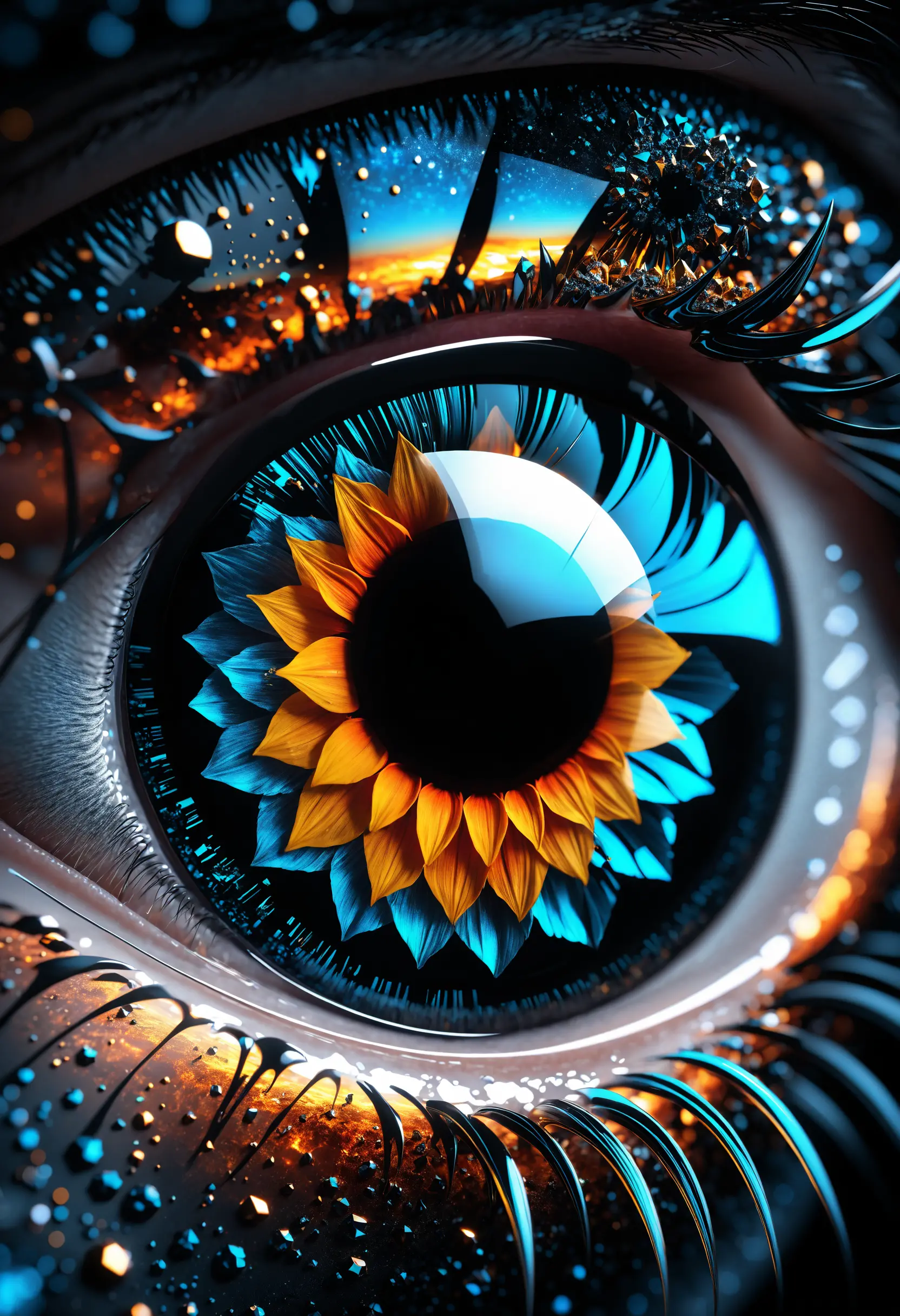 Hyperrealistic Digital Diamond With Vivid Shining Detail