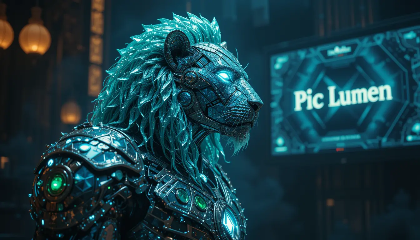 Diamond armored lion with clockwork details and glow