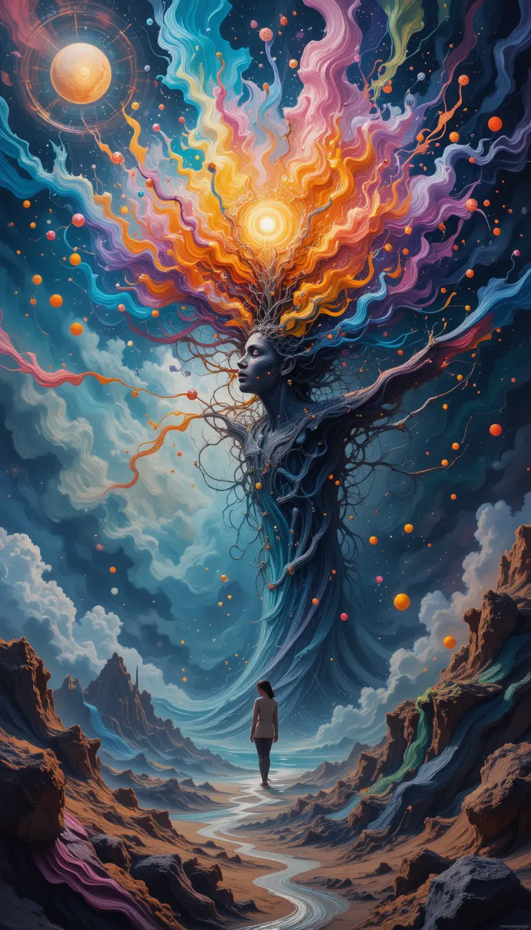 Surreal dreamscape of imagination and subconscious colors