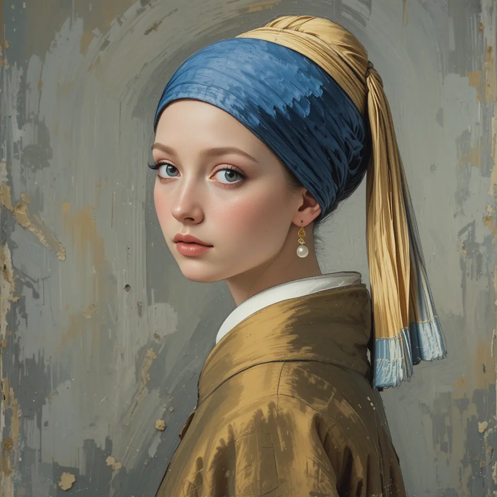 Anime girl portrait inspired by the girl with a pearl
