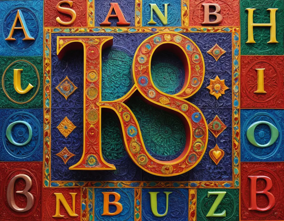 Colorful Spanish Alphabet Letters On Radiant Abstract Canvas