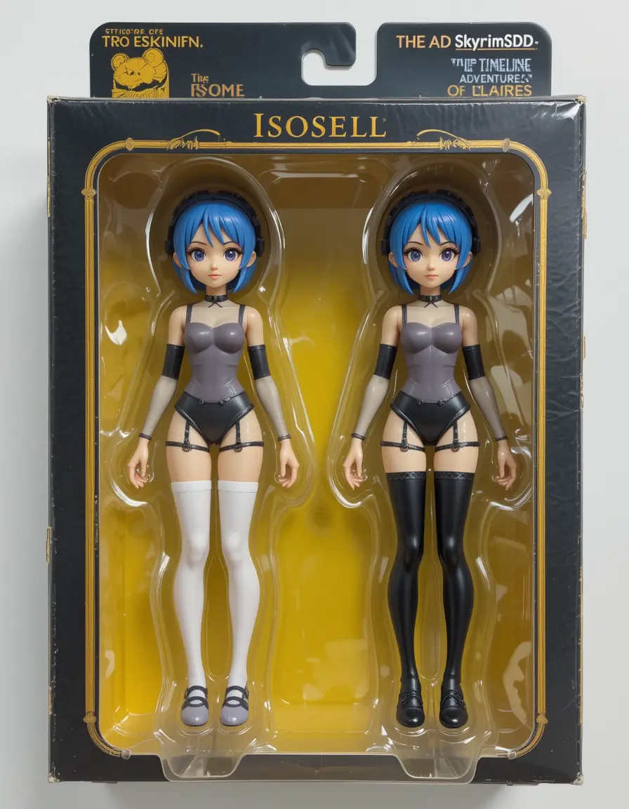 Colorful anime action figure toys in retail packaging