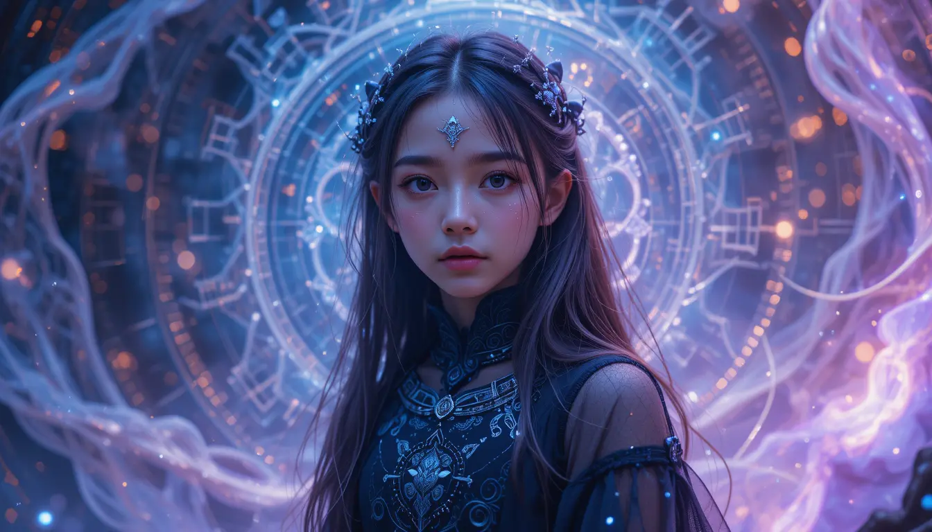 Mystical Girl In An Ethereal Otherworldly Fantasy Scene