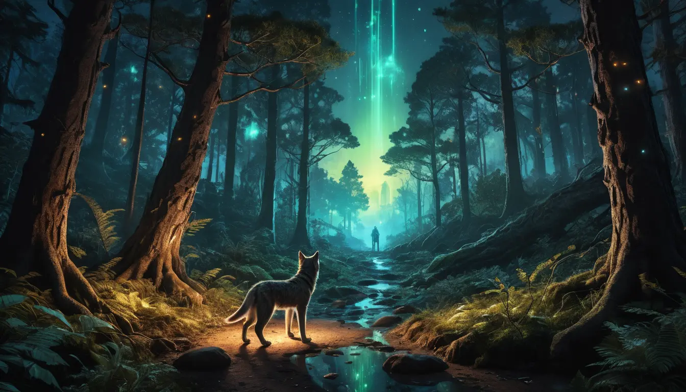 First person journey through a glowing elven forest