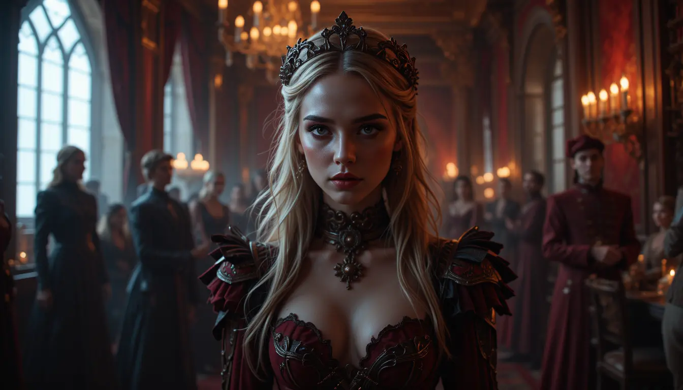 Dark fantasy heroine in a medieval game universe trailer