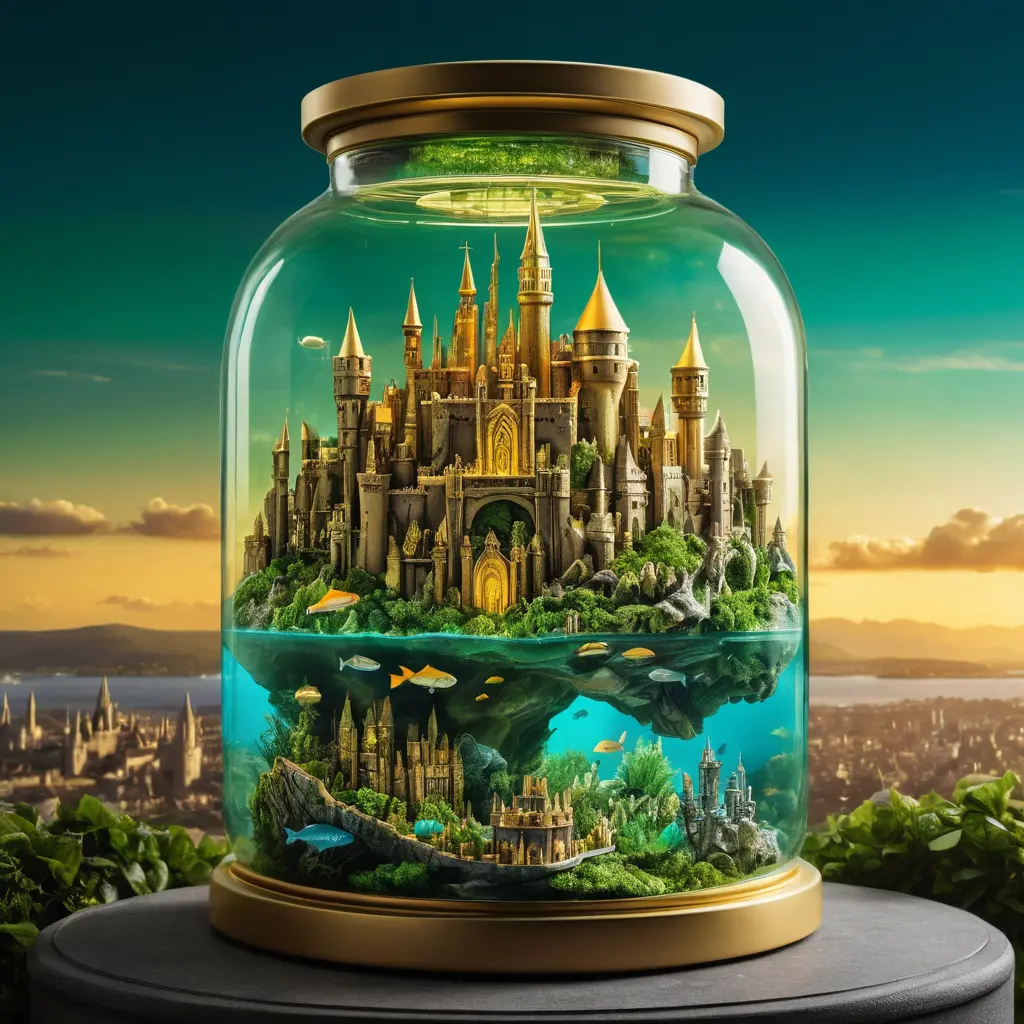 Medieval Kingdom And Futuristic Underwater City In One Jar