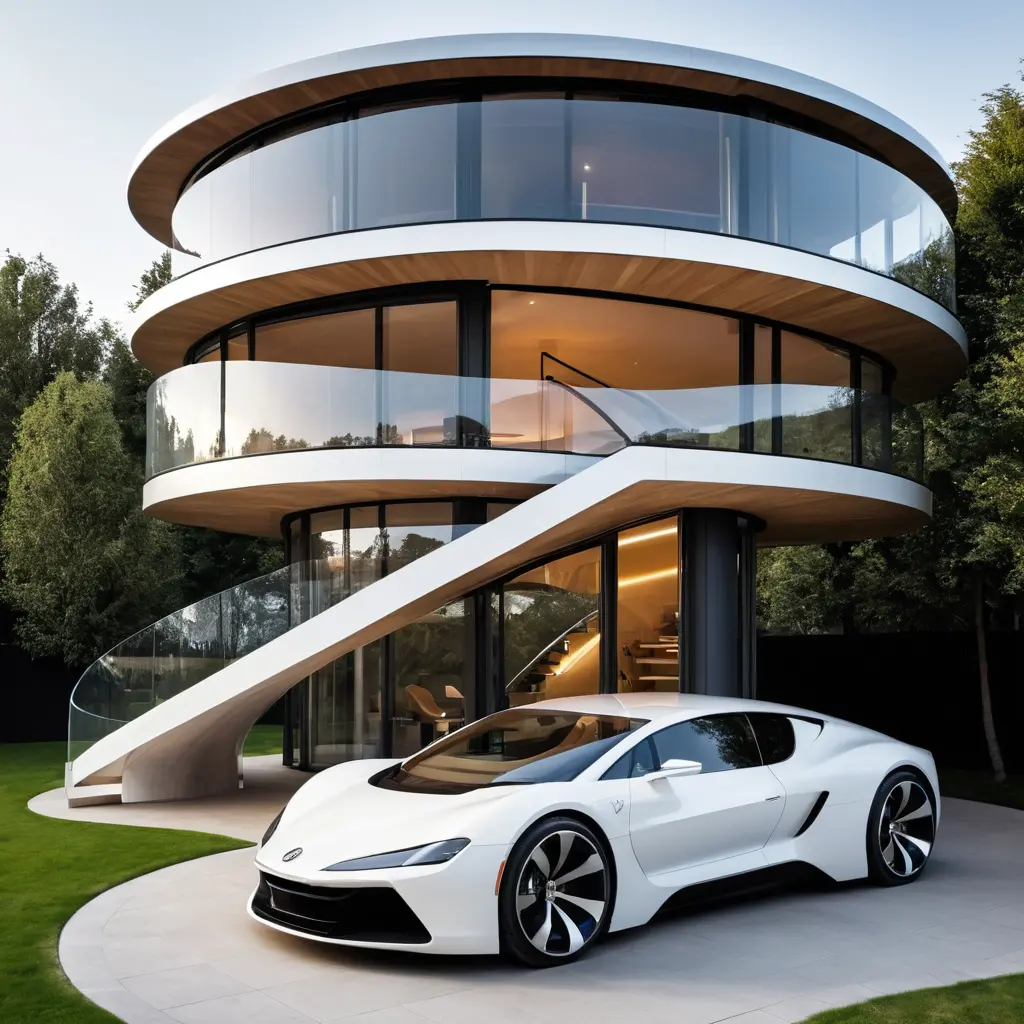 Futuristic Three Story Mobile Luxury House On Vehicle Base