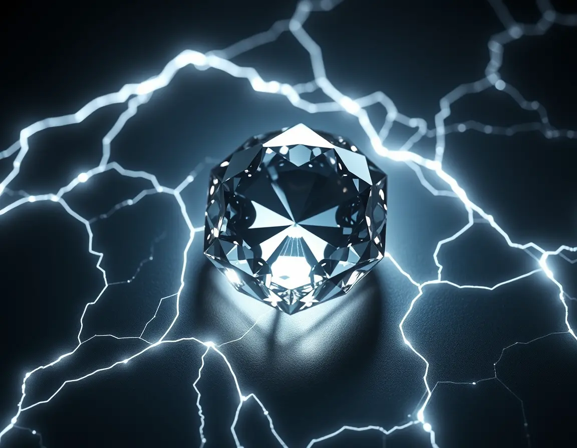 Dark glowing gem with abstract white energy aura
