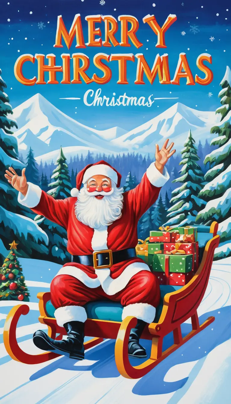 Whimsical Santa Claus Relaxing In A Snowy Winter Forest
