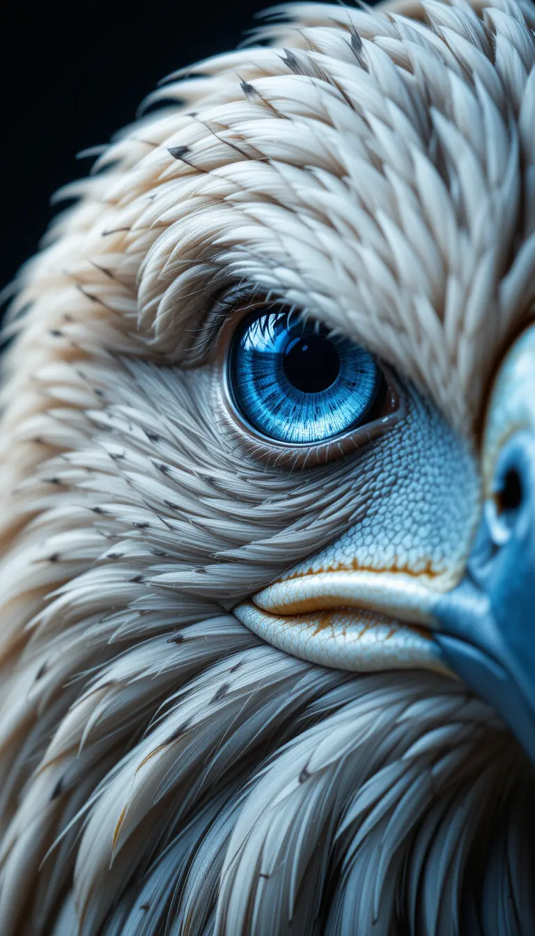 Extreme close up of a crystal blue eagle eye
