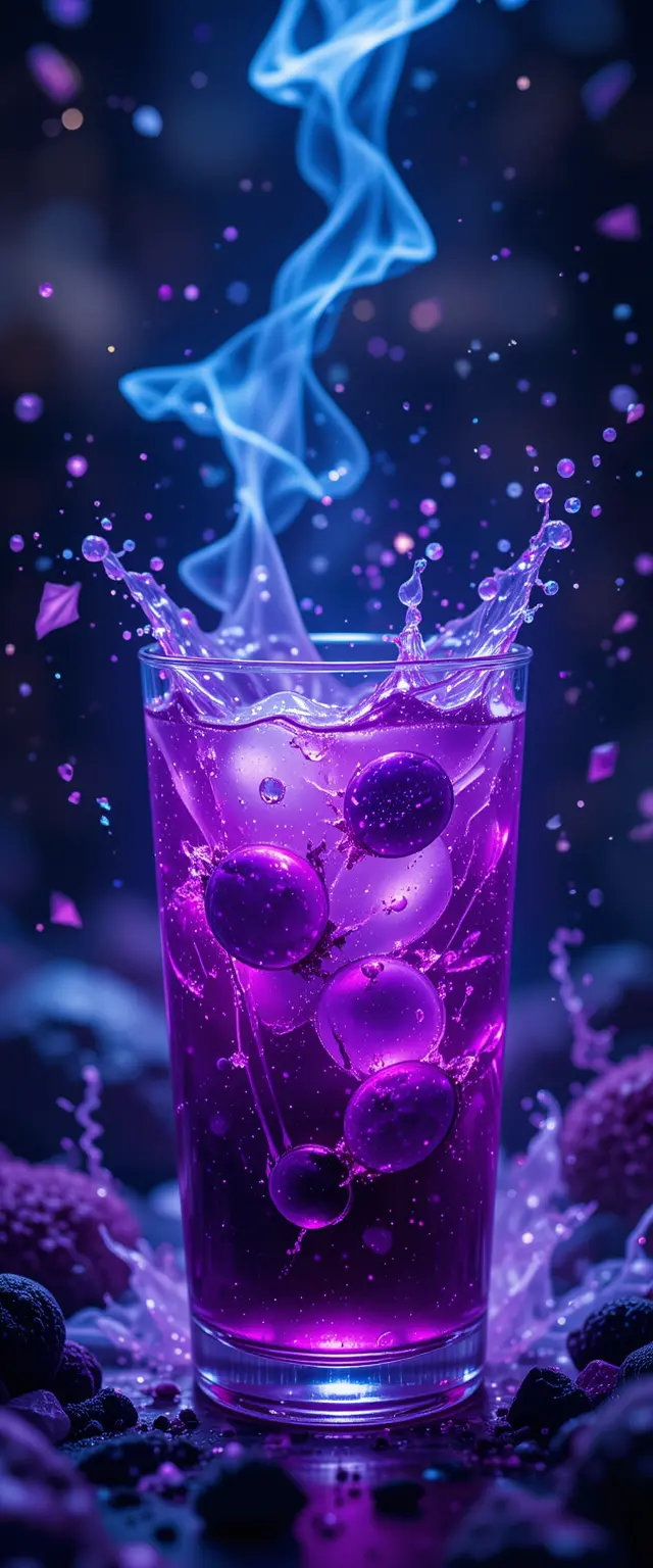 Glowing Purple Cocktail In Dynamic Product Photography