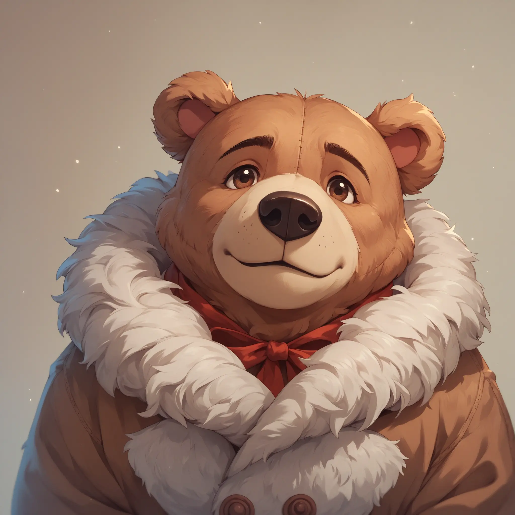 Whimsical Cartoon Teddy Bear With Soft Fluffy Fur