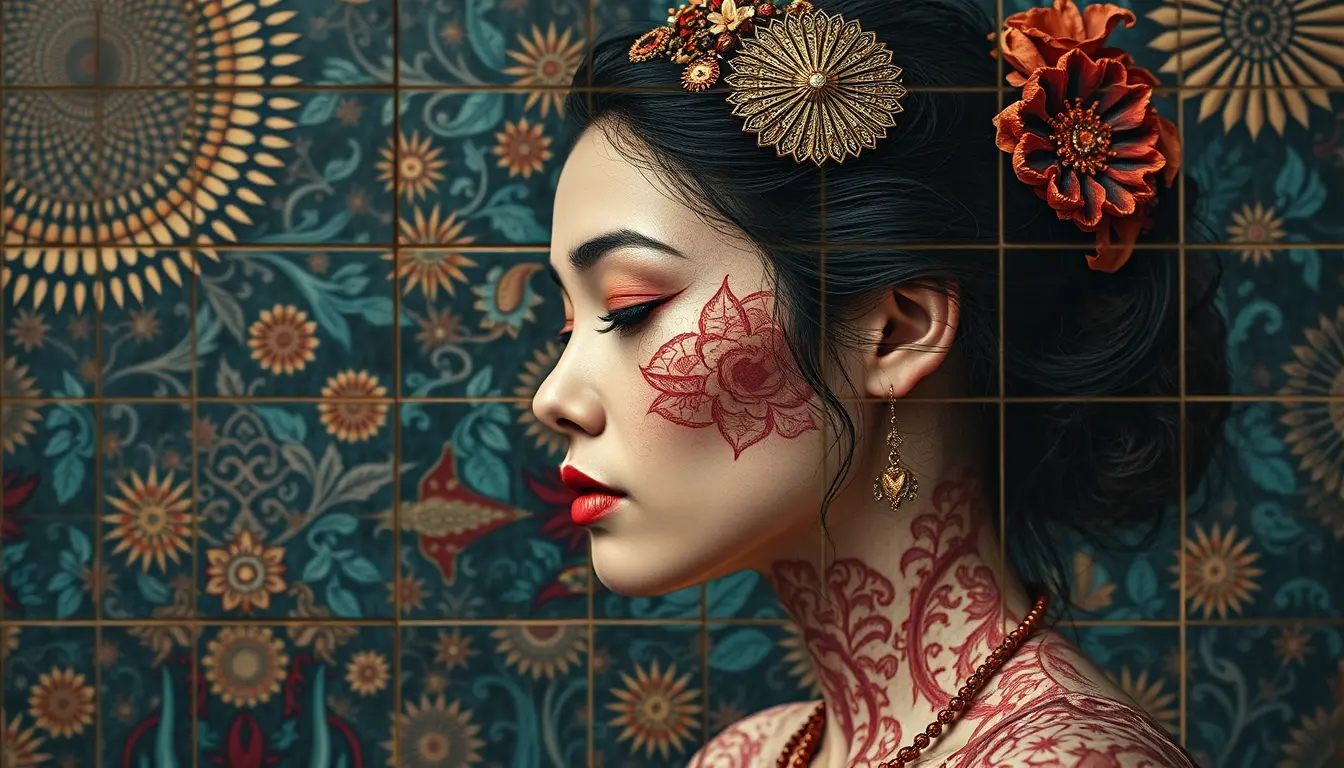 Surreal portrait of a beautiful Latin American woman