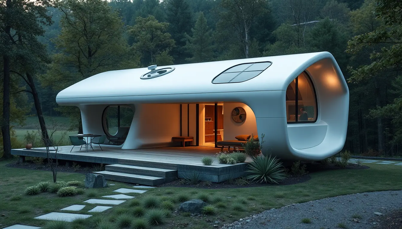 Small Futuristic Countryside House Near Quiet Town
