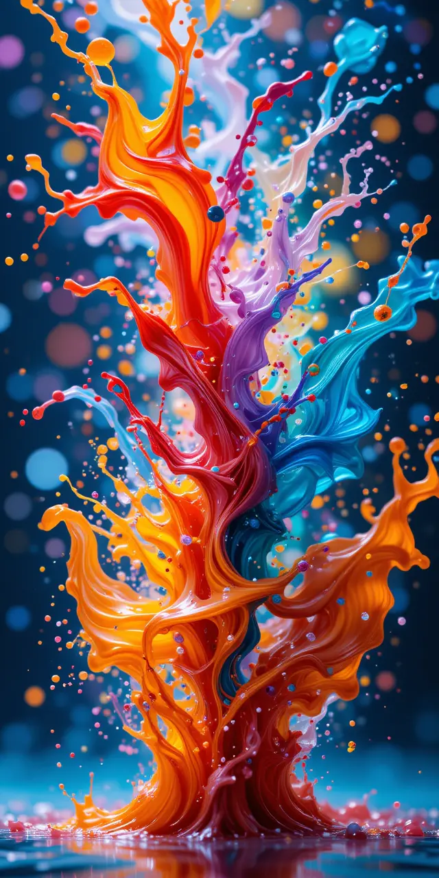 Vibrant Liquid Splash With Dynamic Abstract Motion