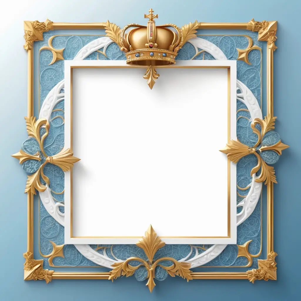 Luxurious mystical vertical Instagram frame in gold and blue
