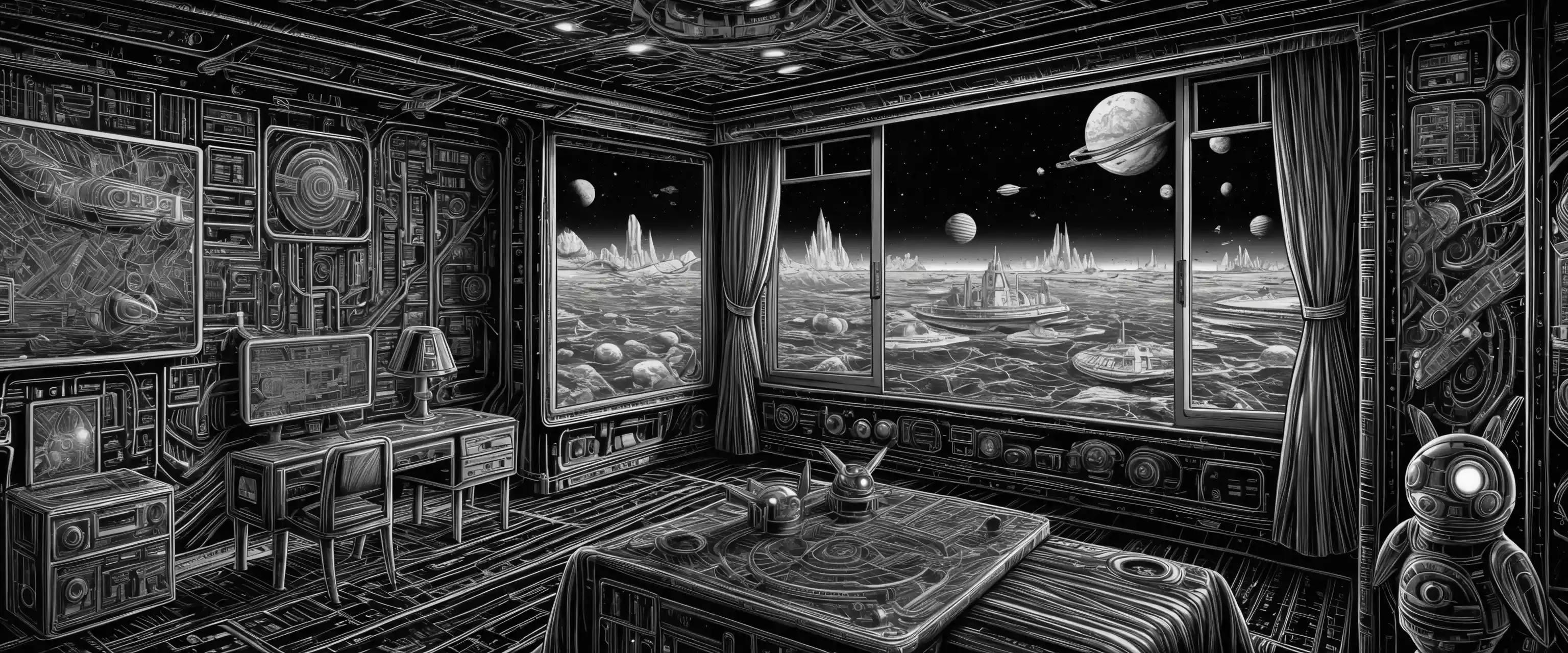 Fleet of spaceships confronting a mysterious cosmic threat